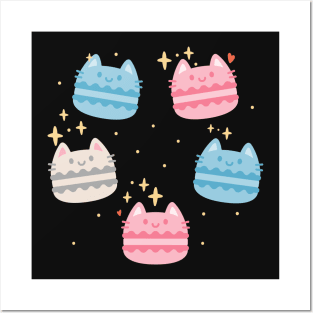 Transgender Kawaii Macaron Cats Posters and Art